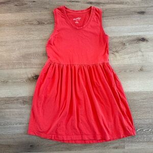 Sleeveless Bright Orange Coral Cotton Dress